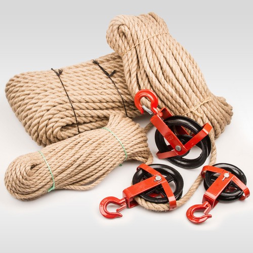 Set juteseil umlenkrolle - juteseil,